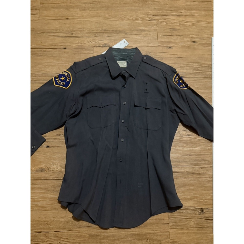 Vintage 1950s Conqueror Tropical Special Officer Uniform Shirt Union Made 183